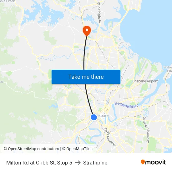 Milton Rd at Cribb St, Stop 5 to Strathpine map