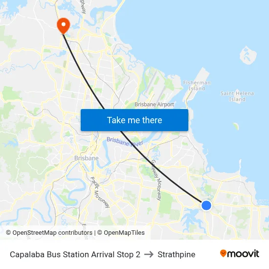 Capalaba Bus Station Arrival Stop 2 to Strathpine map