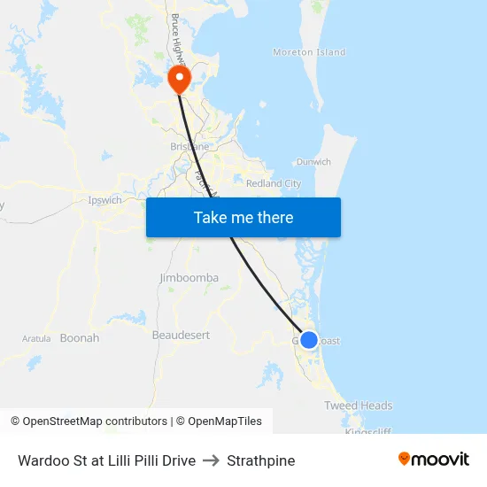 Wardoo St at Lilli Pilli Drive to Strathpine map