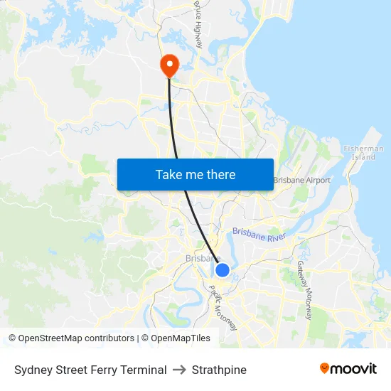 Sydney Street Ferry Terminal to Strathpine map