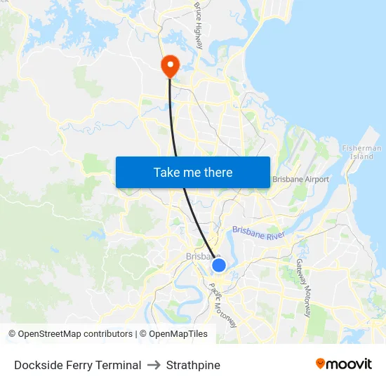Dockside Ferry Terminal to Strathpine map