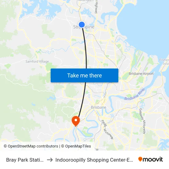 Bray Park Station to Indooroopilly Shopping Center-Ent 2 map