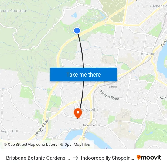 Brisbane Botanic Gardens, Mount Coot-Tha to Indooroopilly Shopping Center-Ent 2 map