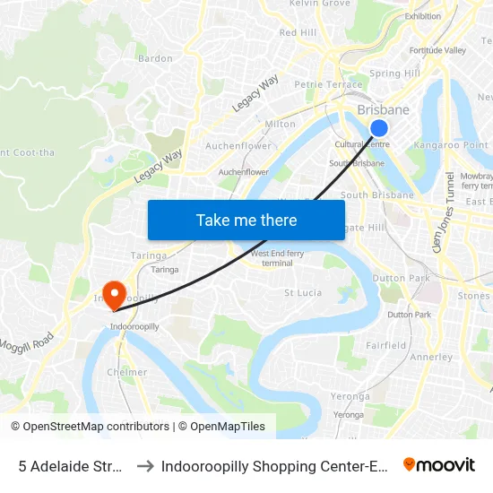 5 Adelaide Street to Indooroopilly Shopping Center-Ent 2 map