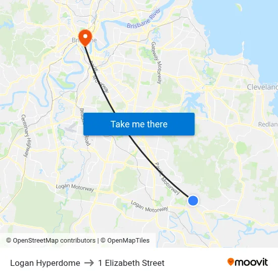 Logan Hyperdome to 1 Elizabeth Street map