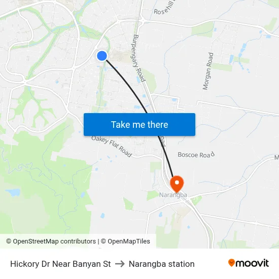 Hickory Dr Near Banyan St to Narangba station map