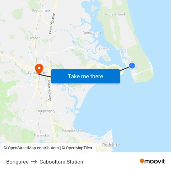 Bongaree to Caboolture Station map