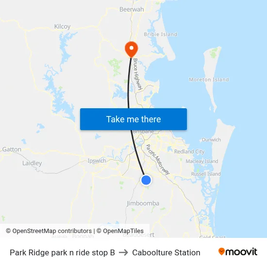 Park Ridge park n ride stop B to Caboolture Station map