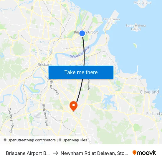 Brisbane Airport BNE to Newnham Rd at Delavan, Stop 78 map