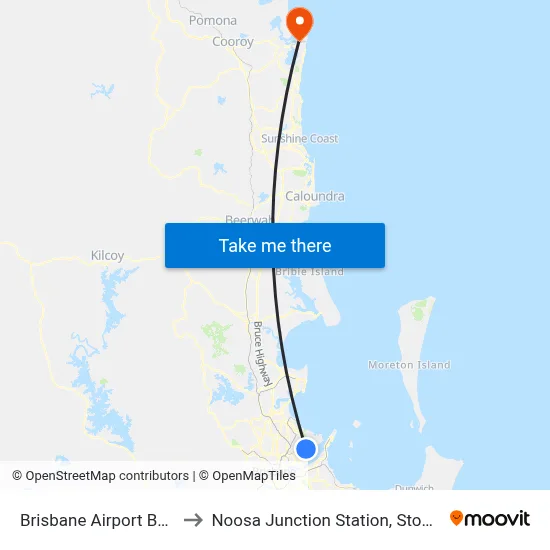 Brisbane Airport BNE to Noosa Junction Station, Stop B map