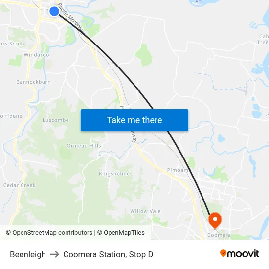 Beenleigh to Coomera Station, Stop D map