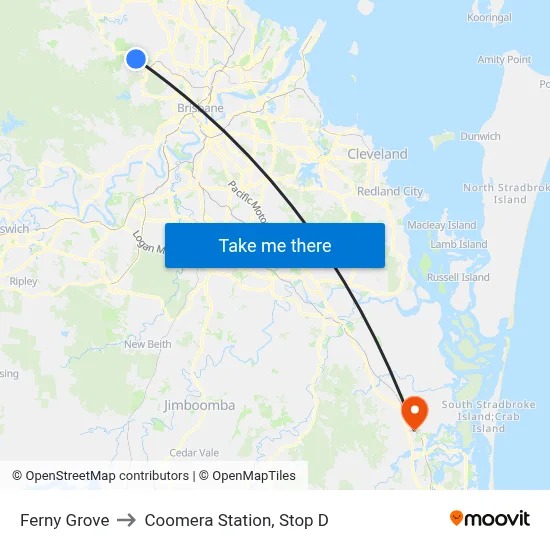 Ferny Grove to Coomera Station, Stop D map