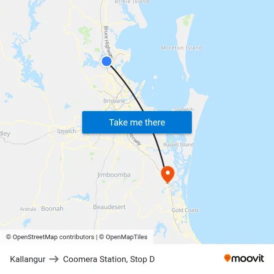 Kallangur to Coomera Station, Stop D map