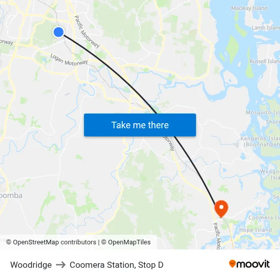 Woodridge to Coomera Station, Stop D map