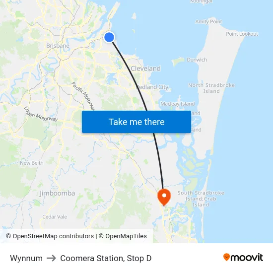 Wynnum to Coomera Station, Stop D map