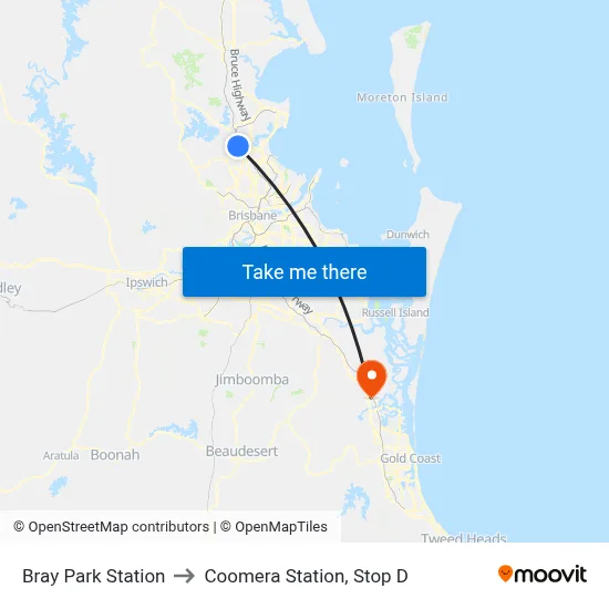 Bray Park Station to Coomera Station, Stop D map