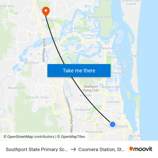 Southport State Primary School to Coomera Station, Stop D map