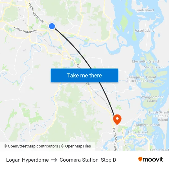 Logan Hyperdome to Coomera Station, Stop D map