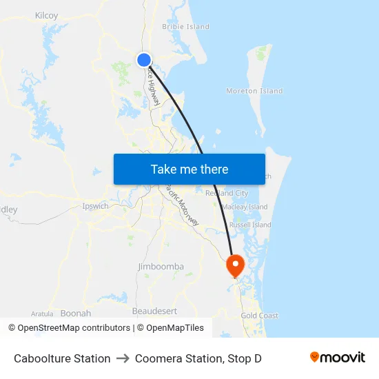 Caboolture Station to Coomera Station, Stop D map