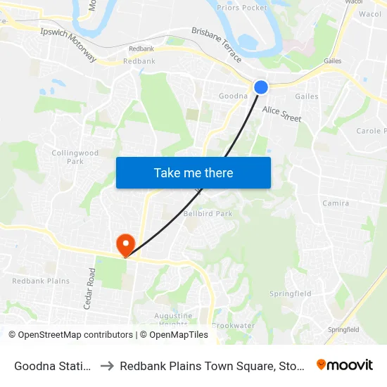 Goodna Station to Redbank Plains Town Square, Stop D map