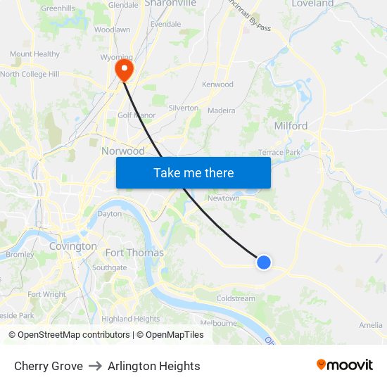 Cherry Grove to Arlington Heights map