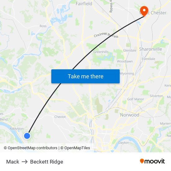 Mack to Beckett Ridge map