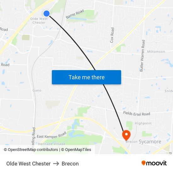 Olde West Chester to Brecon map