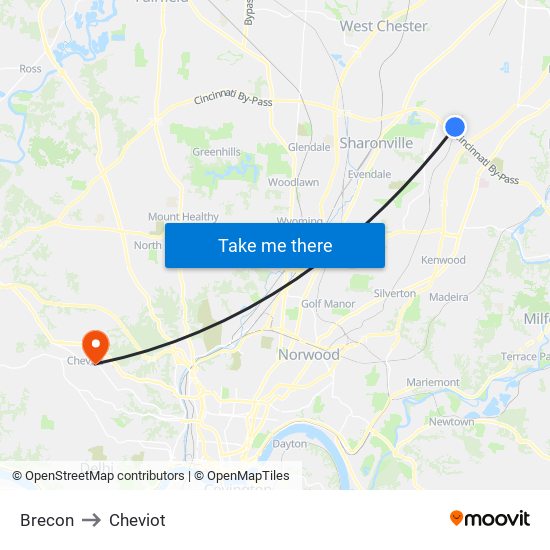 Brecon to Cheviot map