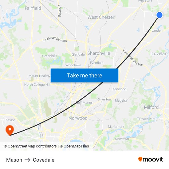 Mason to Covedale map