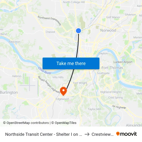 Northside Transit Center - Shelter I on Spring Grove to Crestview Hills map