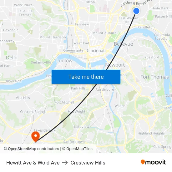 Hewitt Ave & Wold Ave to Crestview Hills map