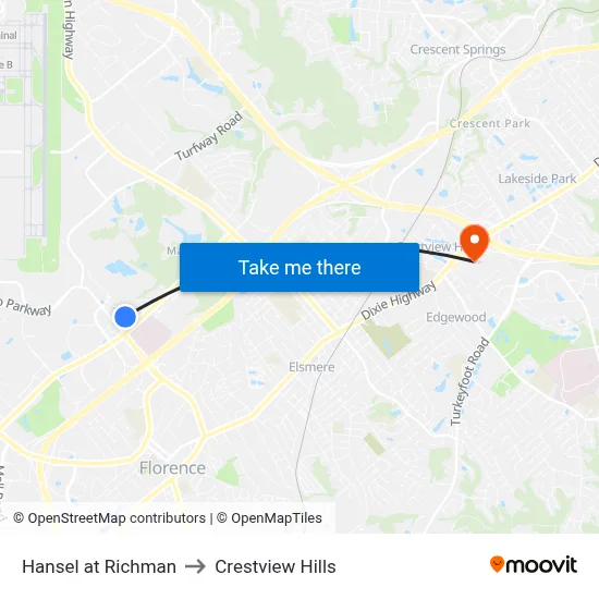 Hansel at Richman to Crestview Hills map
