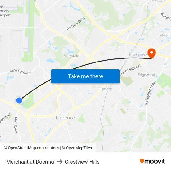 Merchant at Doering to Crestview Hills map