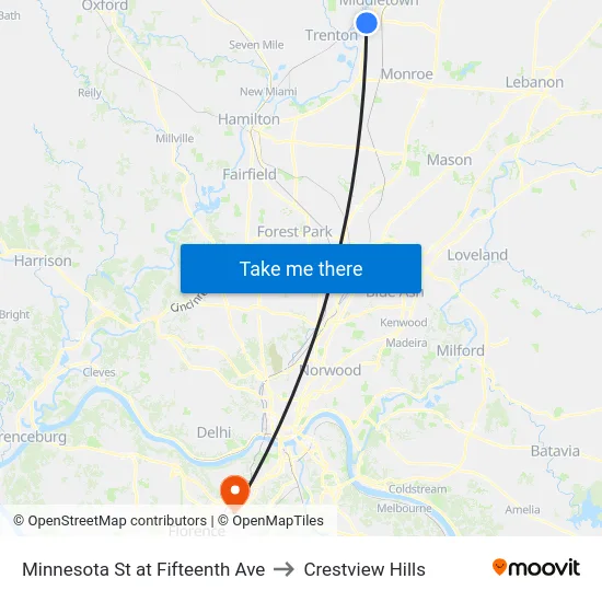 Minnesota St at Fifteenth Ave to Crestview Hills map