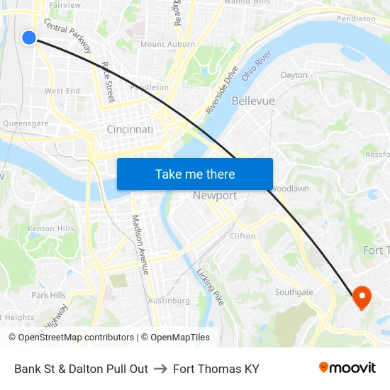 Bank St & Dalton Pull Out to Fort Thomas KY map