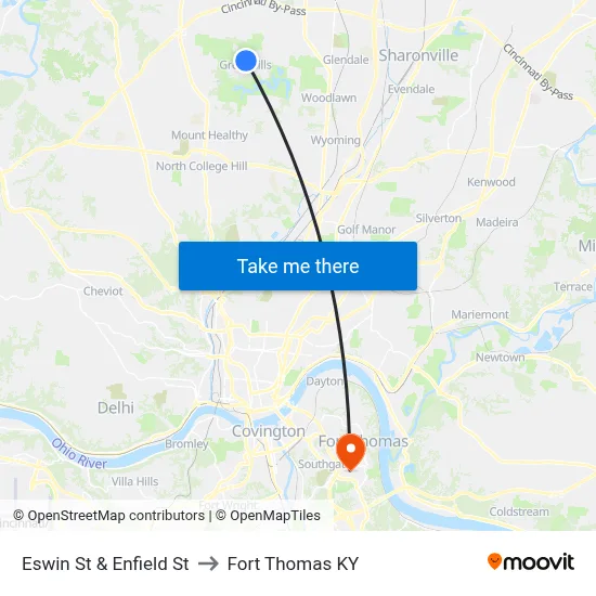 Eswin St & Enfield St to Fort Thomas KY map