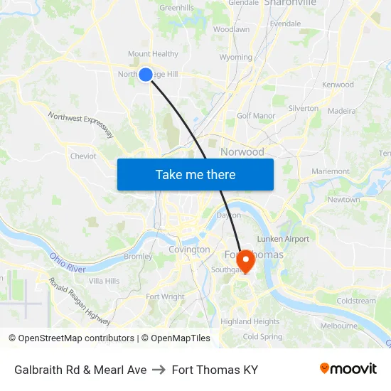 Galbraith Rd & Mearl Ave to Fort Thomas KY map