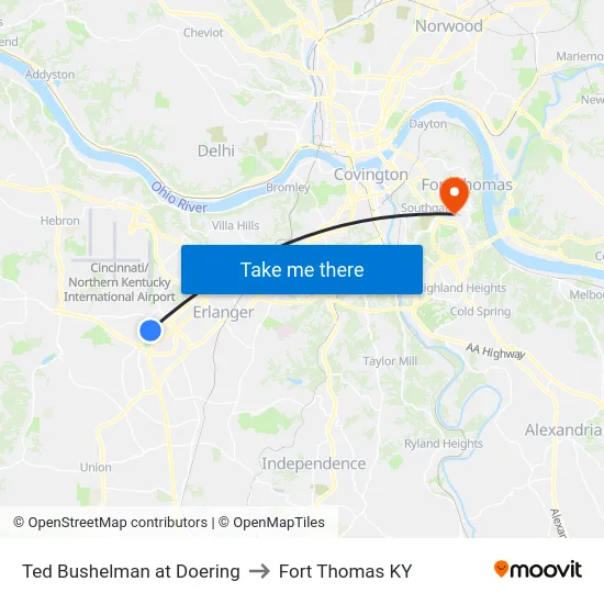 Ted Bushelman at Doering to Fort Thomas KY map