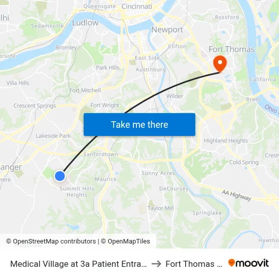 Medical Village at 3a Patient Entrance to Fort Thomas KY map
