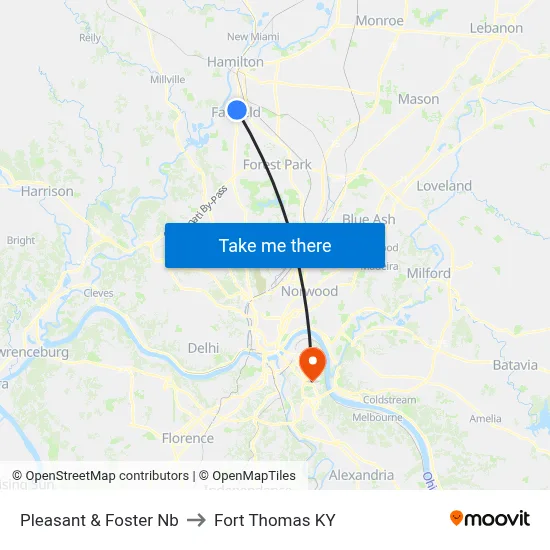 Pleasant & Foster Nb to Fort Thomas KY map