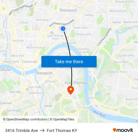 3416 Trimble Ave to Fort Thomas KY map