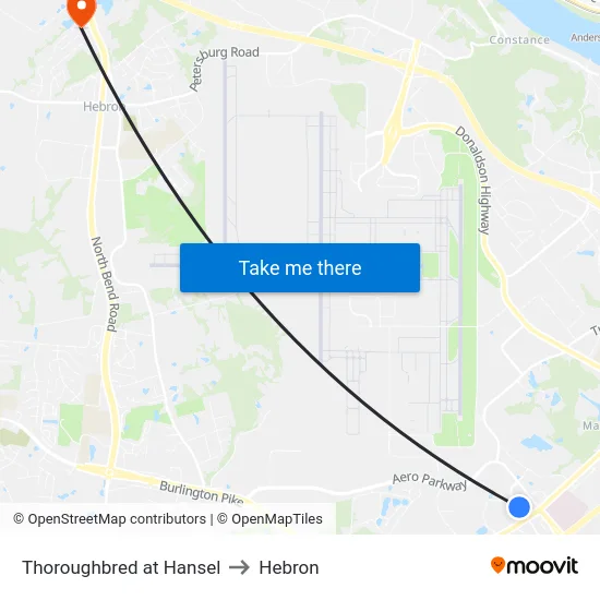 Thoroughbred at Hansel to Hebron map