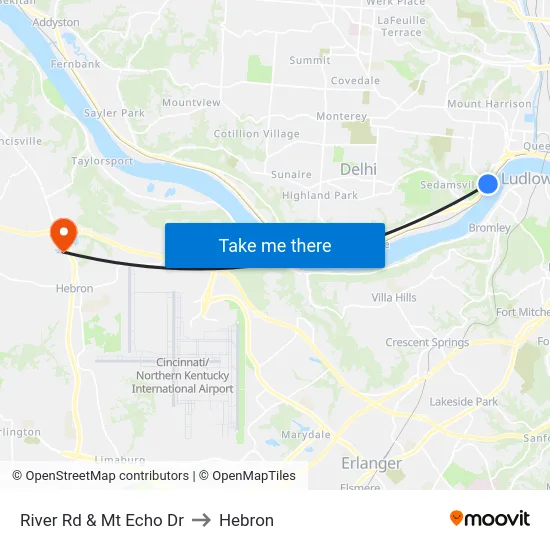 River Rd & Mt Echo Dr to Hebron map