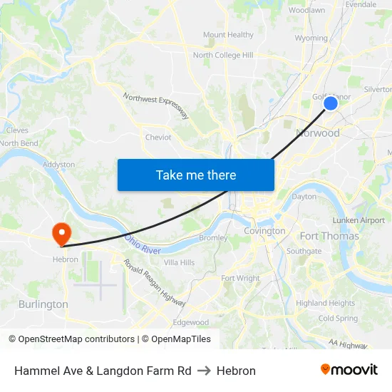 Hammel Ave & Langdon Farm Rd to Hebron map