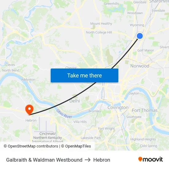Galbraith & Waldman Westbound to Hebron map