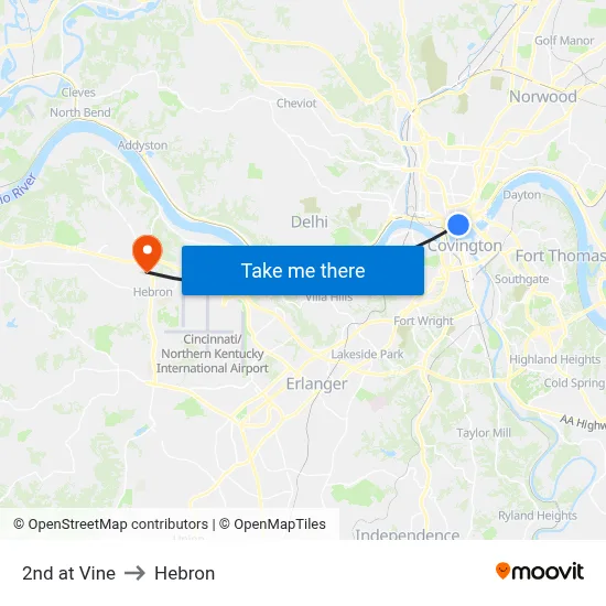 2nd at Vine to Hebron map
