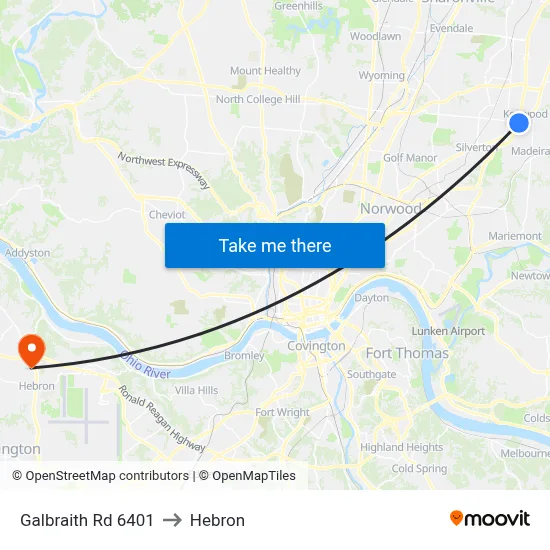 Galbraith Rd 6401 to Hebron map
