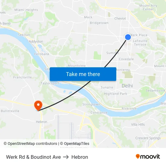 Werk Rd & Boudinot Ave to Hebron map