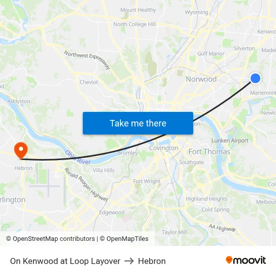 On Kenwood at Loop Layover to Hebron map