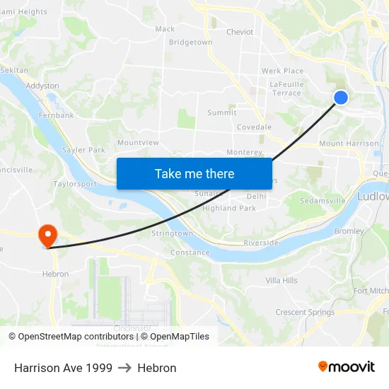 Harrison Ave 1999 to Hebron map